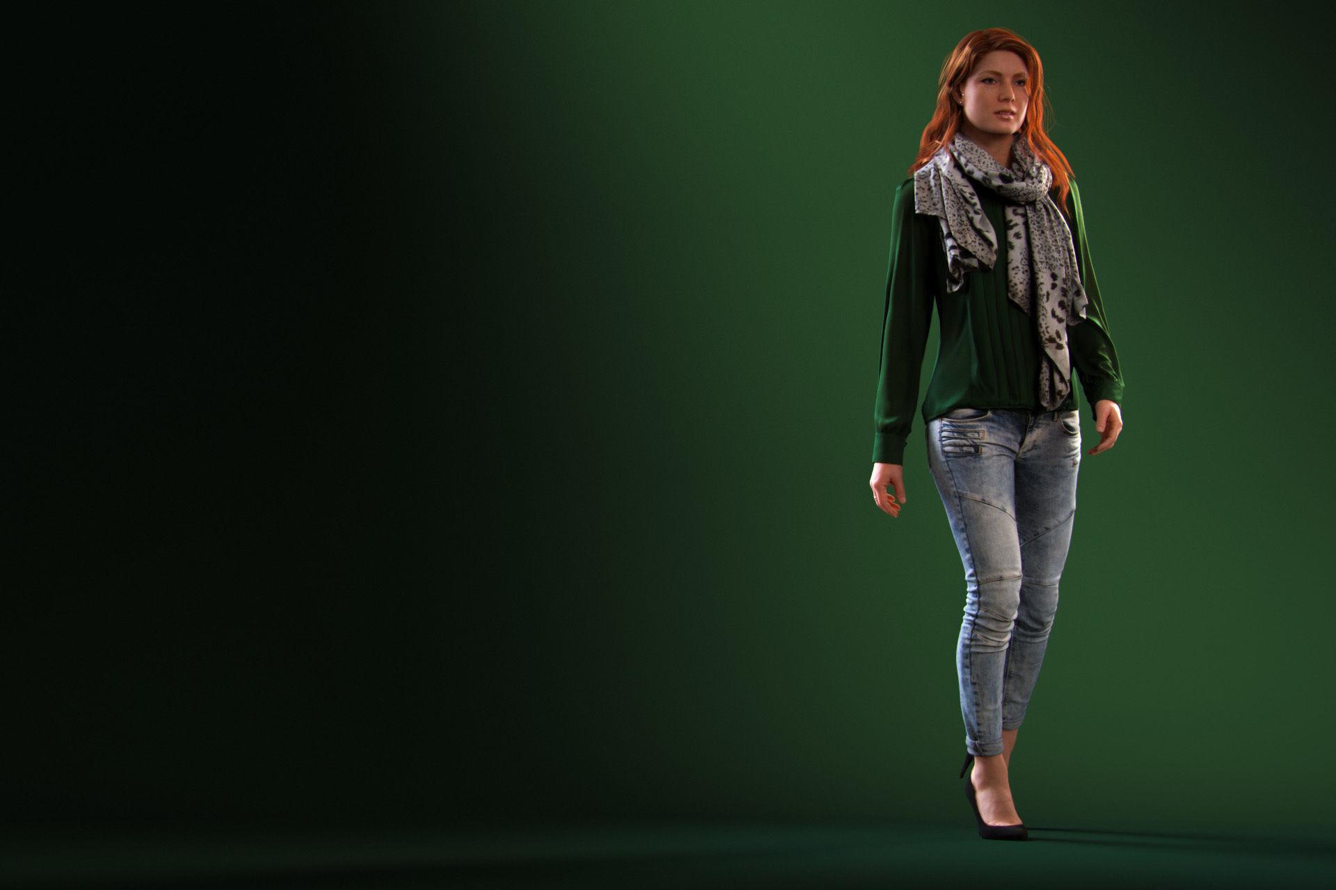 00021Yvonne004 woman in jeans and sweater 3D model_12