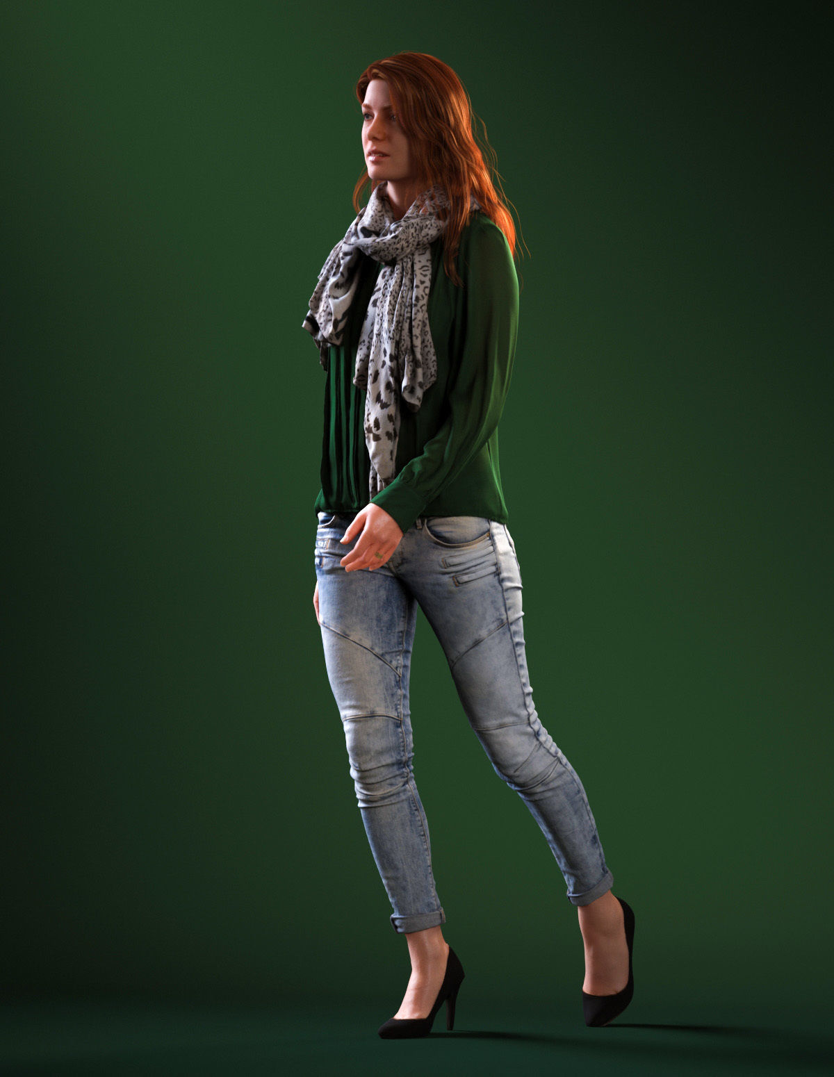 00021Yvonne004 woman in jeans and sweater 3D model_10