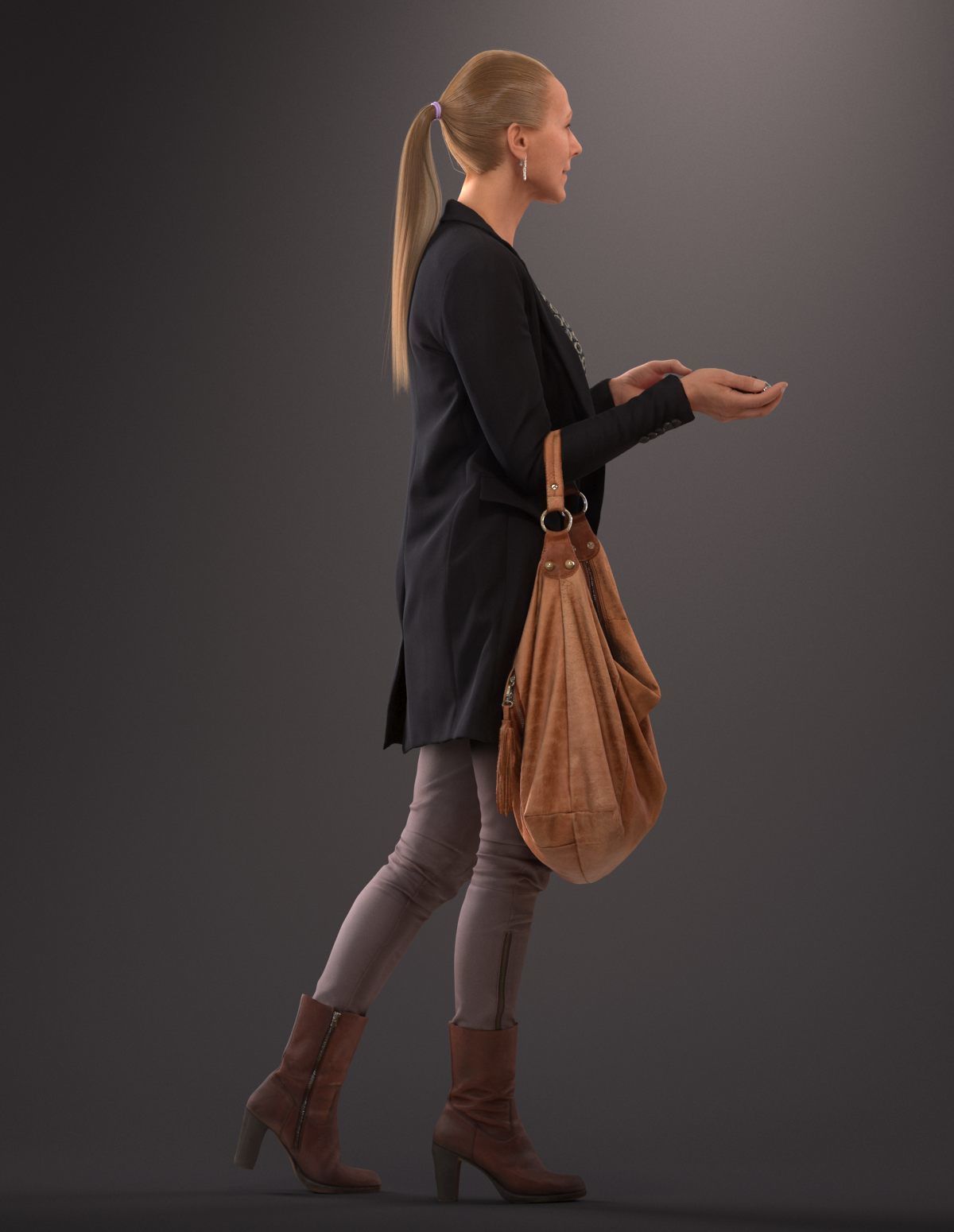 00049Linda004 woman holding bag 3D model_5