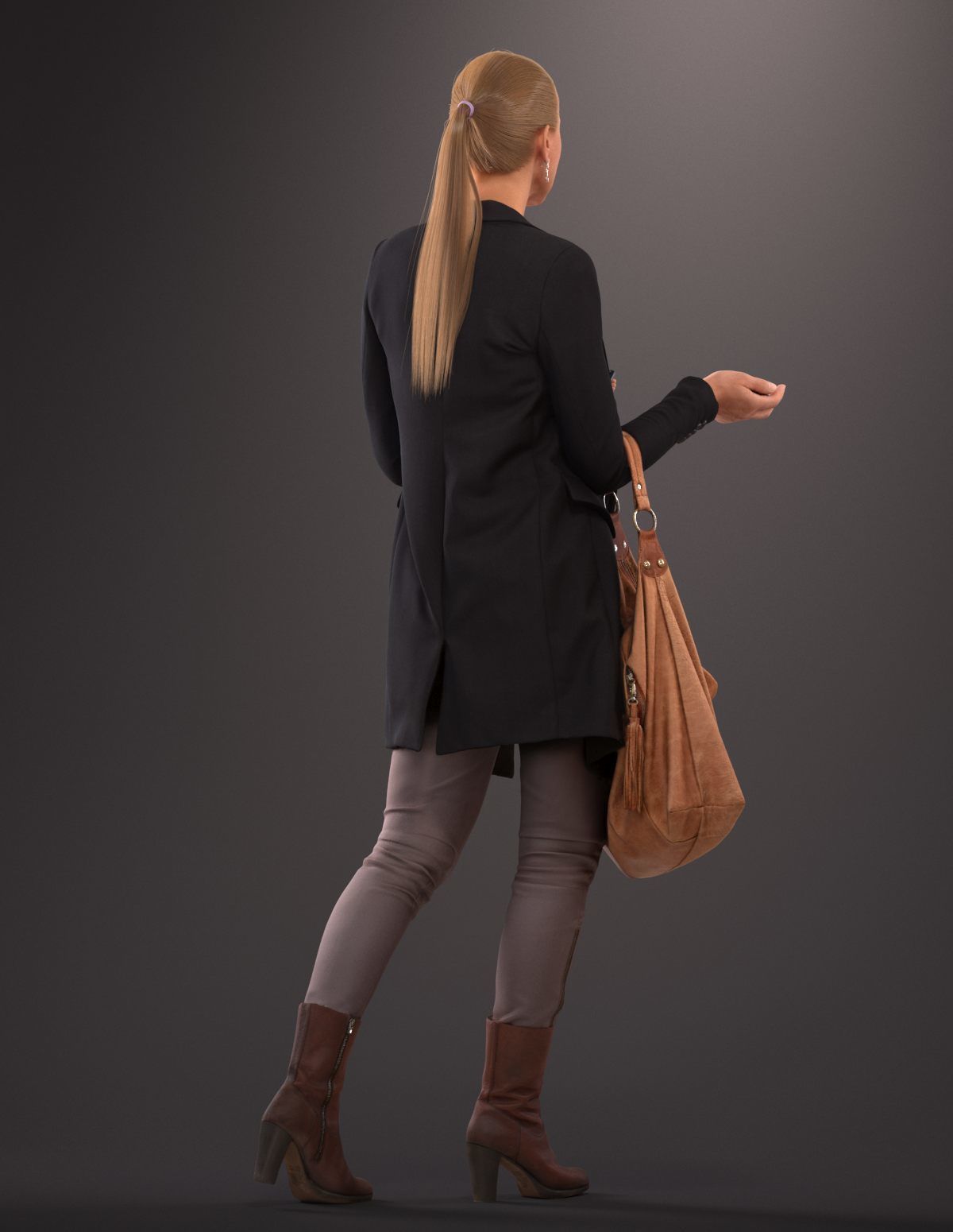 00049Linda004 woman holding bag 3D model_3