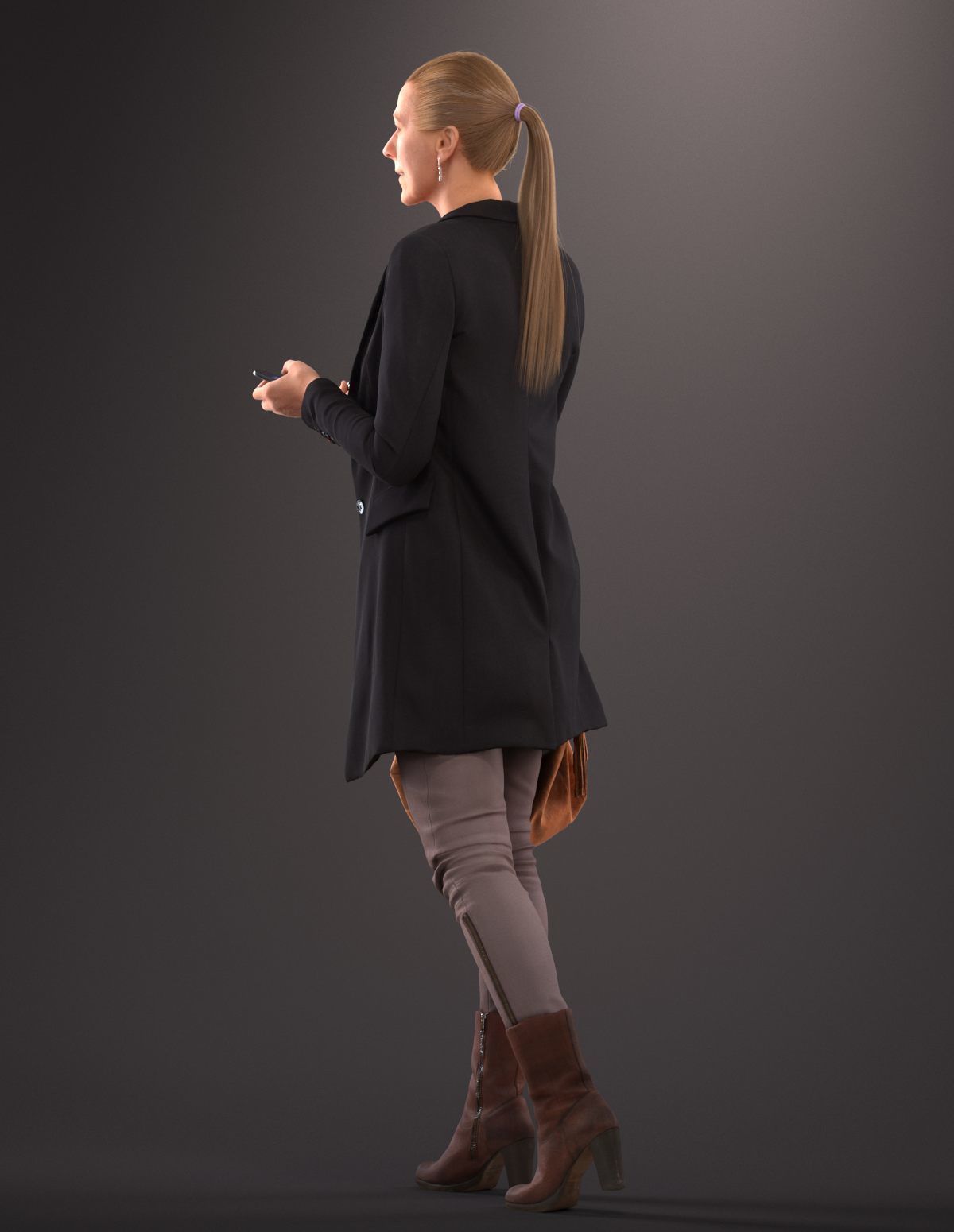 00049Linda004 woman holding bag 3D model_7