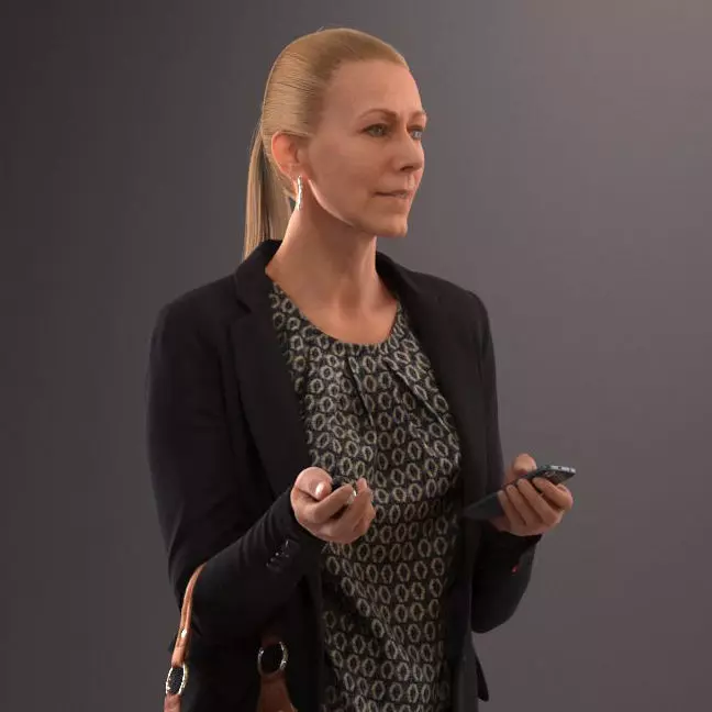 00049Linda004 woman holding bag 3D model_0