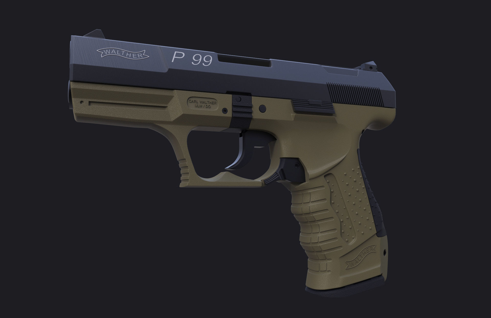 Walther P99 - High poly 3D model_3