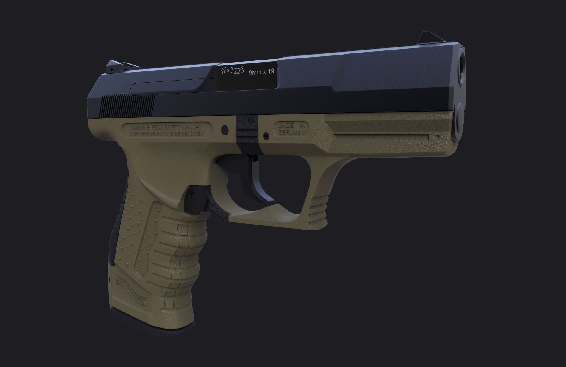 Walther P99 - High poly 3D model_5