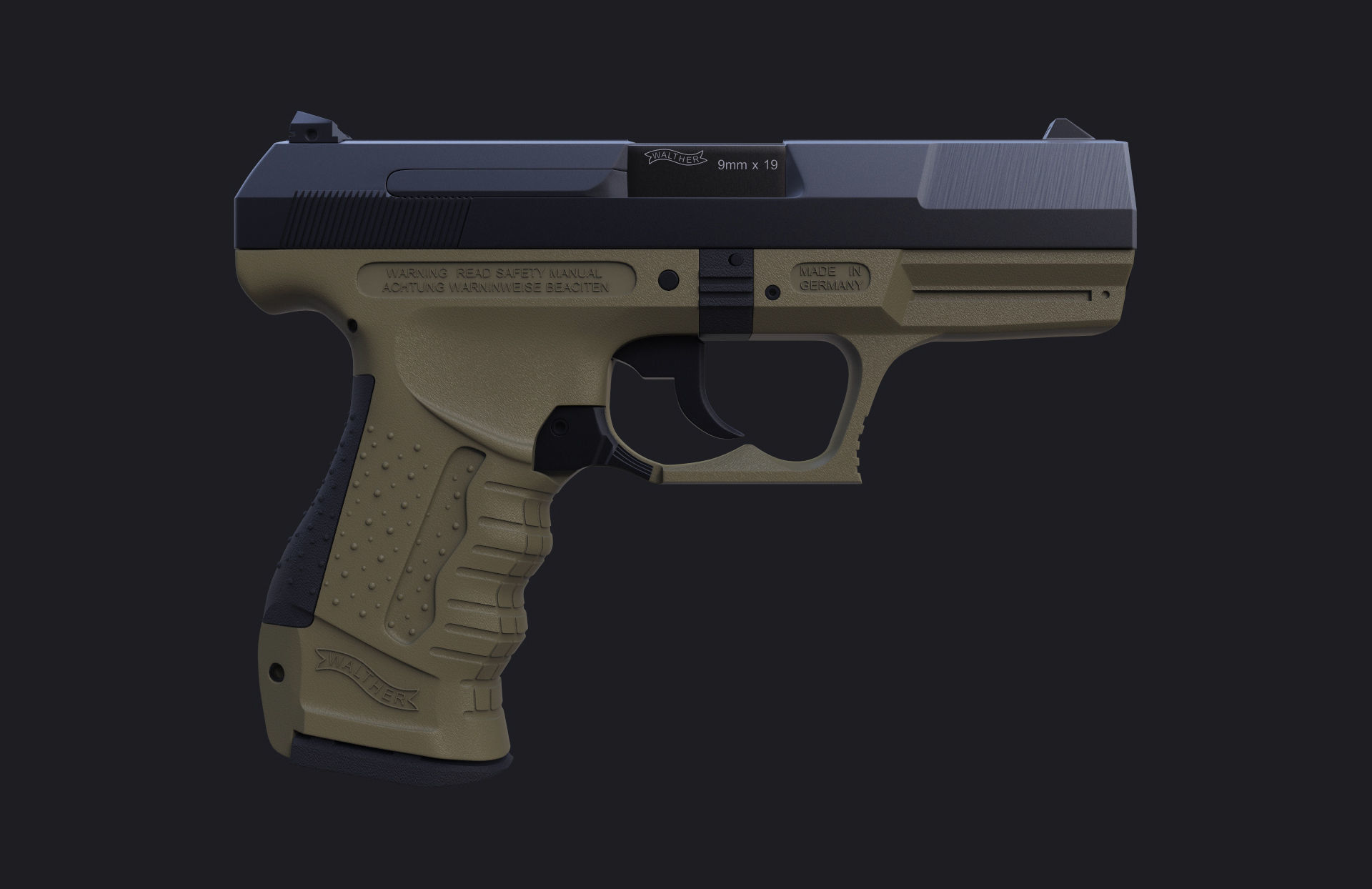 Walther P99 - High poly 3D model_4