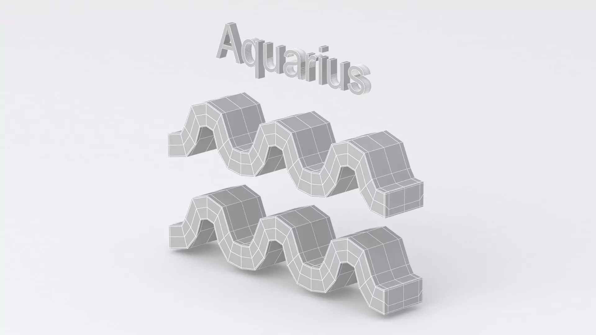 Astrological Sign aquarius 3D model_7