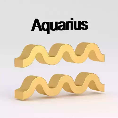 Astrological Sign aquarius 3D model Astrological Sign aquarius 3D model