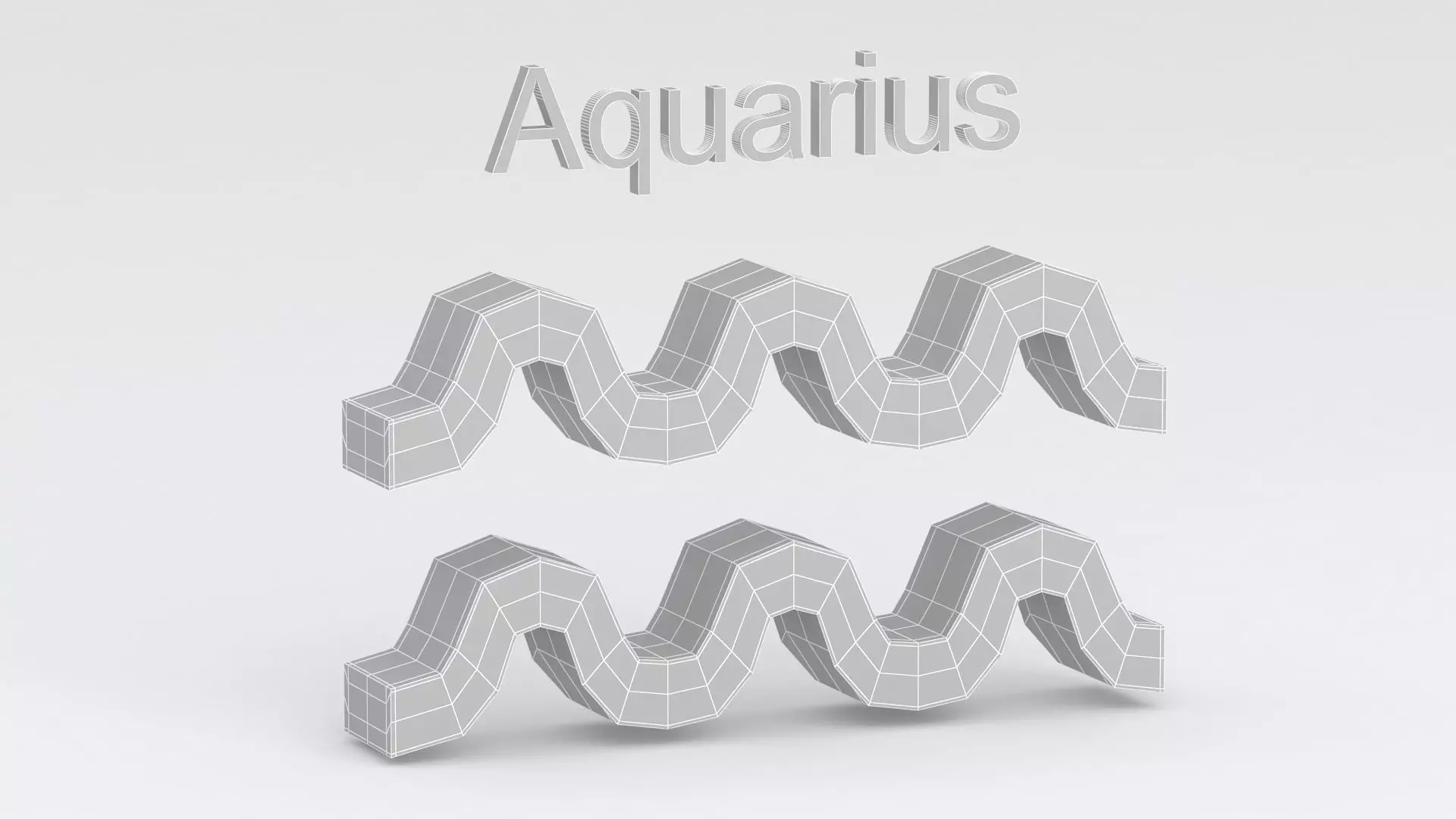 Astrological Sign aquarius 3D model_6