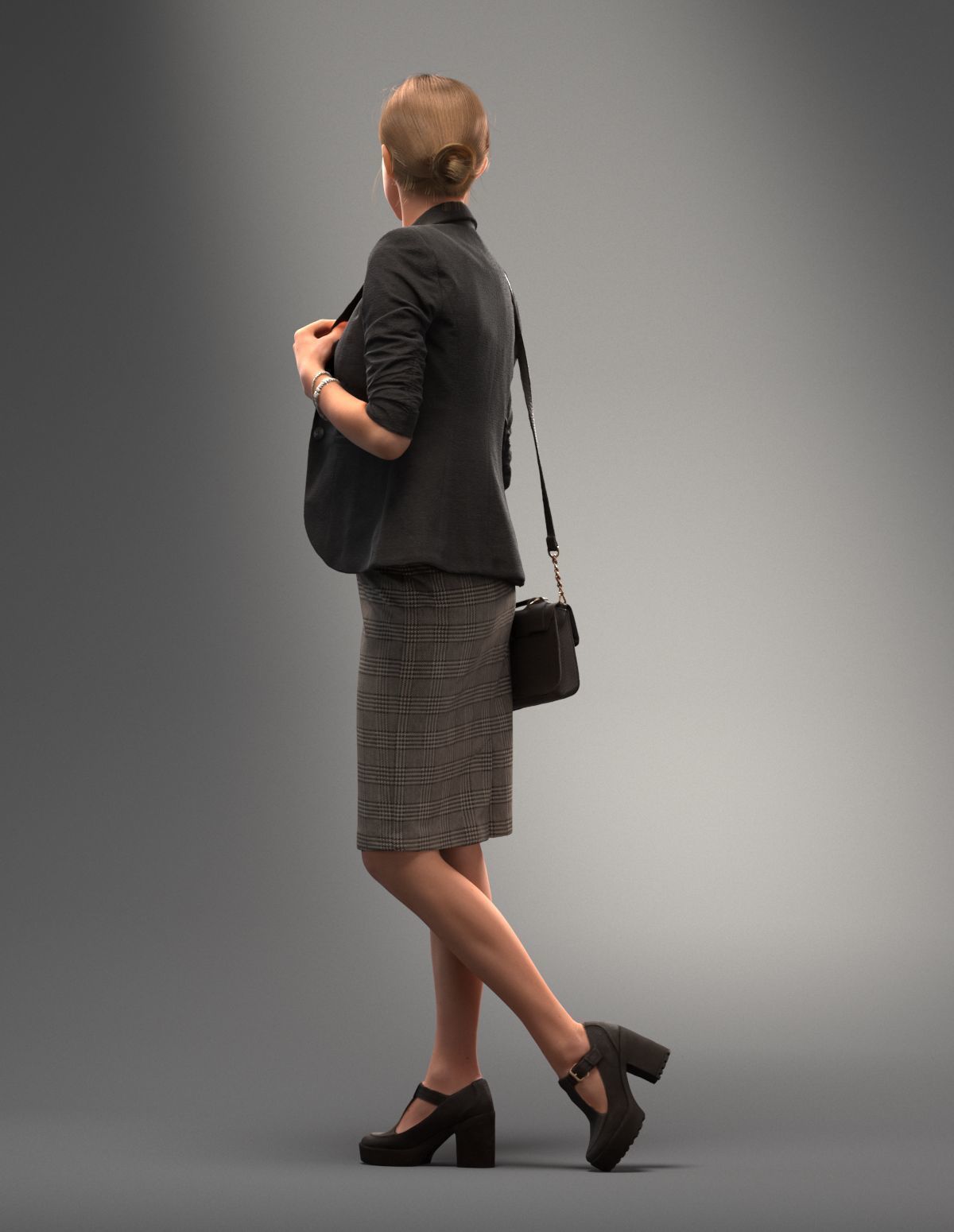 00035Esmay004 woman wearing suit and carrying purse 3D model_9