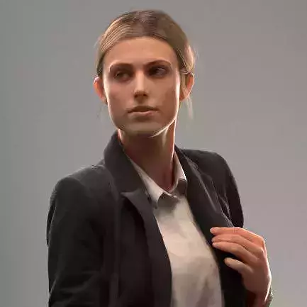 00035Esmay004 woman wearing suit and carrying purse 3D model