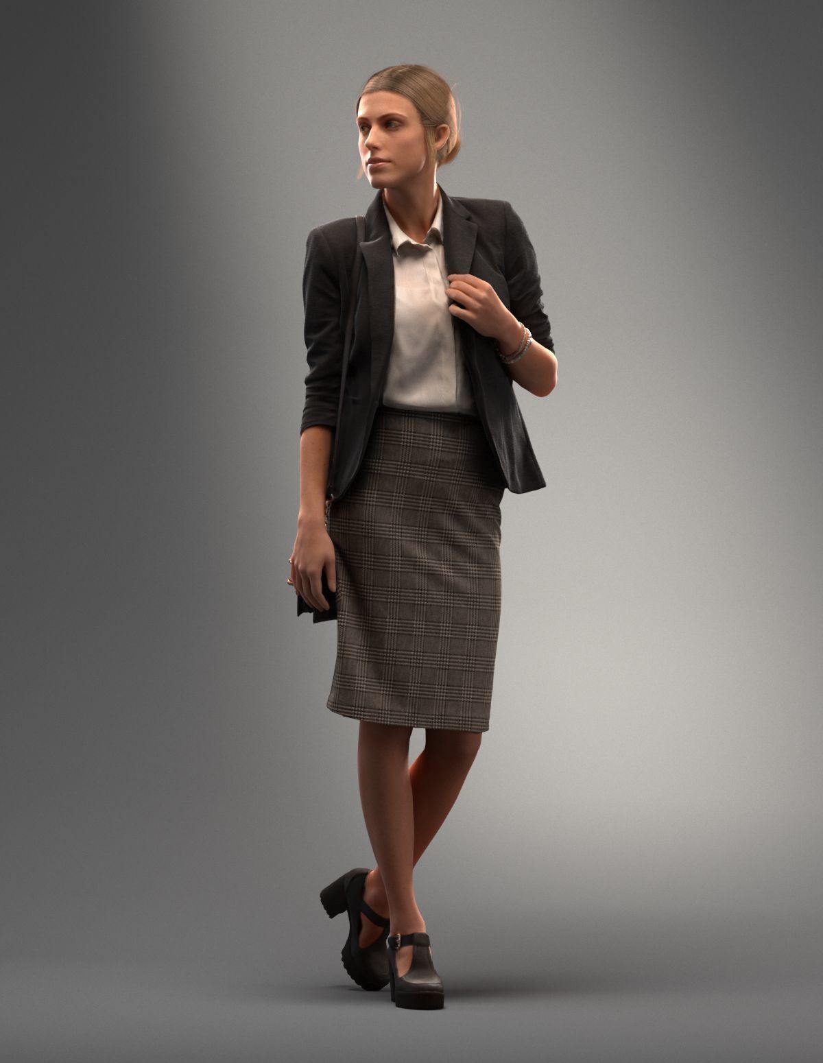 00035Esmay004 woman wearing suit and carrying purse 3D model_7