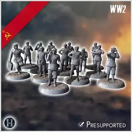 Set of 15 Soviet Soviet tank crews USSR WW2 6 - Soviet army WW2 