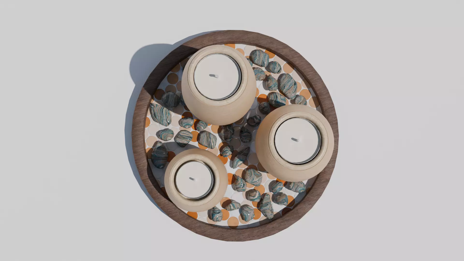 Set de Bougies Zen Modele 3D decoratif Textures PBR FBX OBJ Free 3D model_2