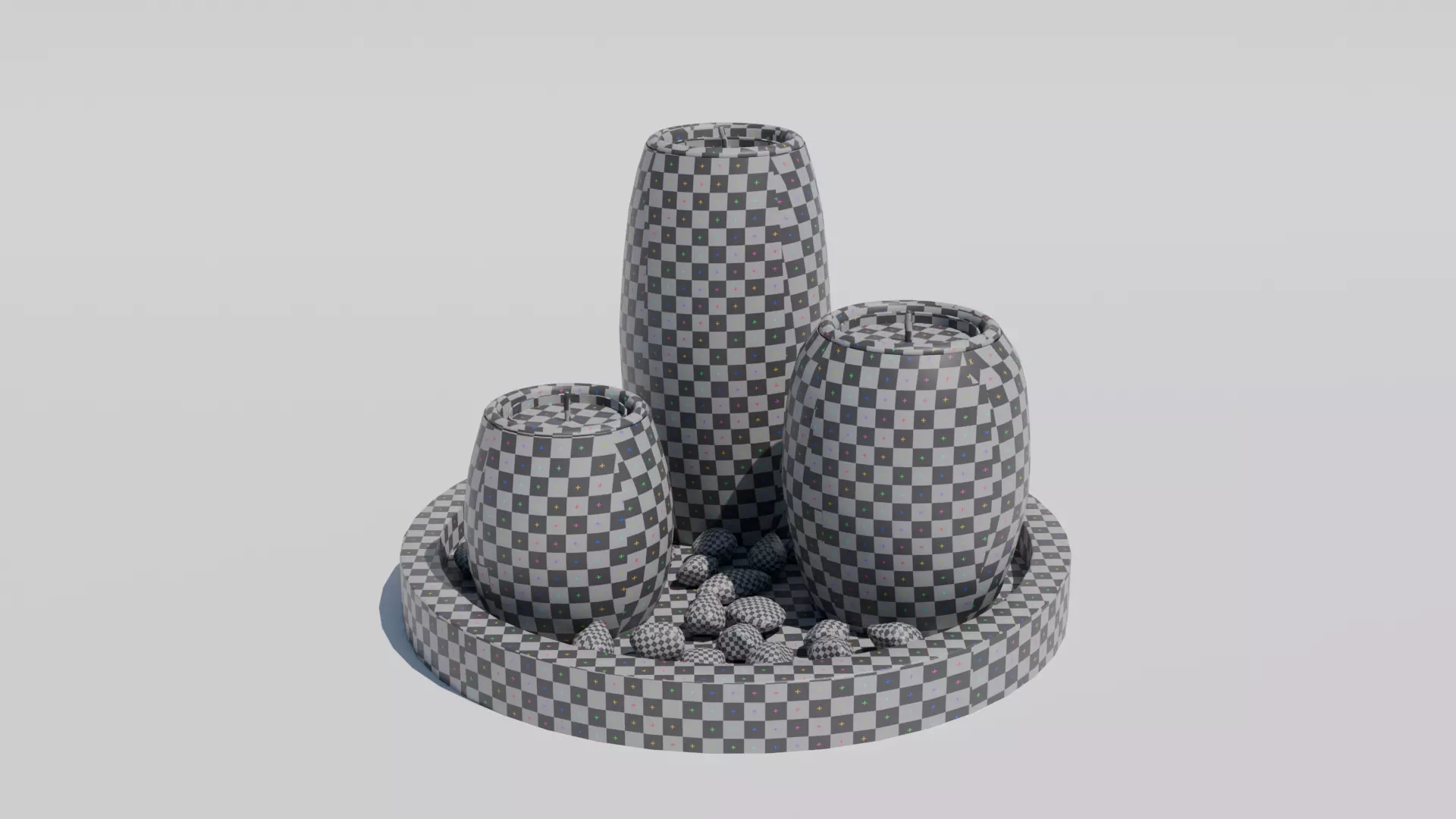 Set de Bougies Zen Modele 3D decoratif Textures PBR FBX OBJ Free 3D model_3