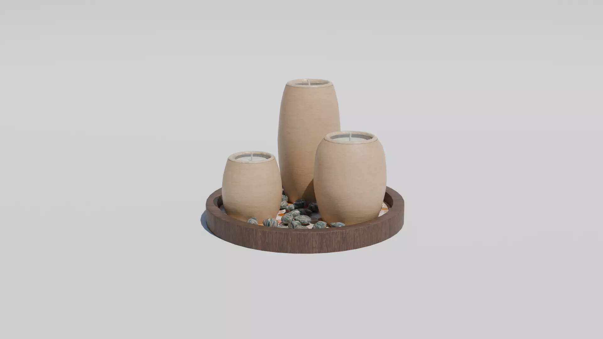 Set de Bougies Zen Modele 3D decoratif Textures PBR FBX OBJ Free 3D model_1
