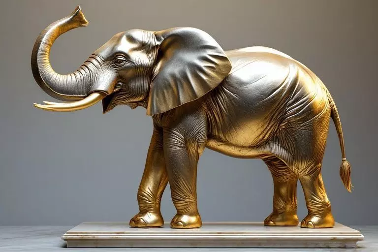 The Ultimate Luxury Decor Substantial Intricately Gold Elephant 3D print model