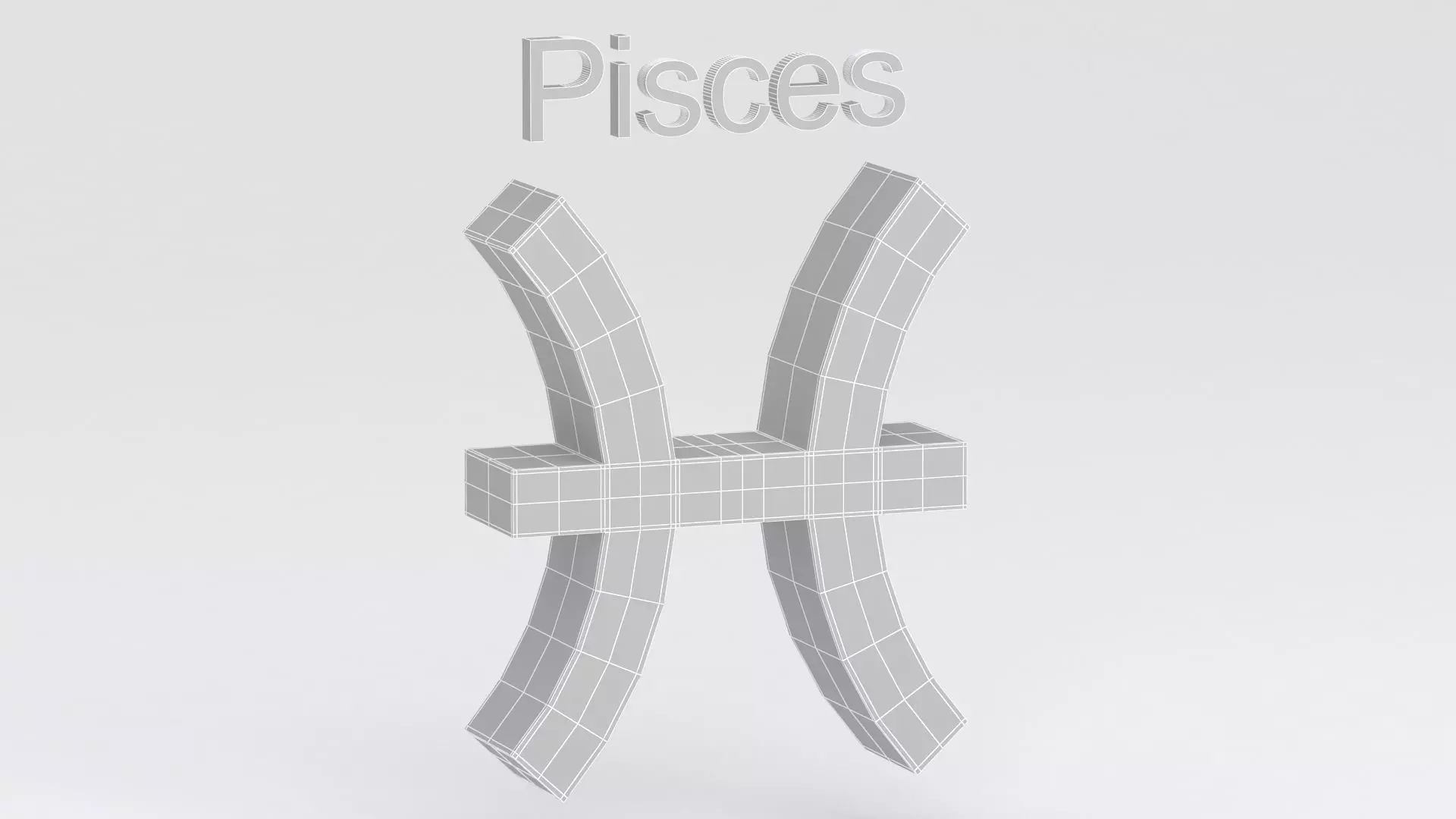 Astrological Sign pisces 3D model_6