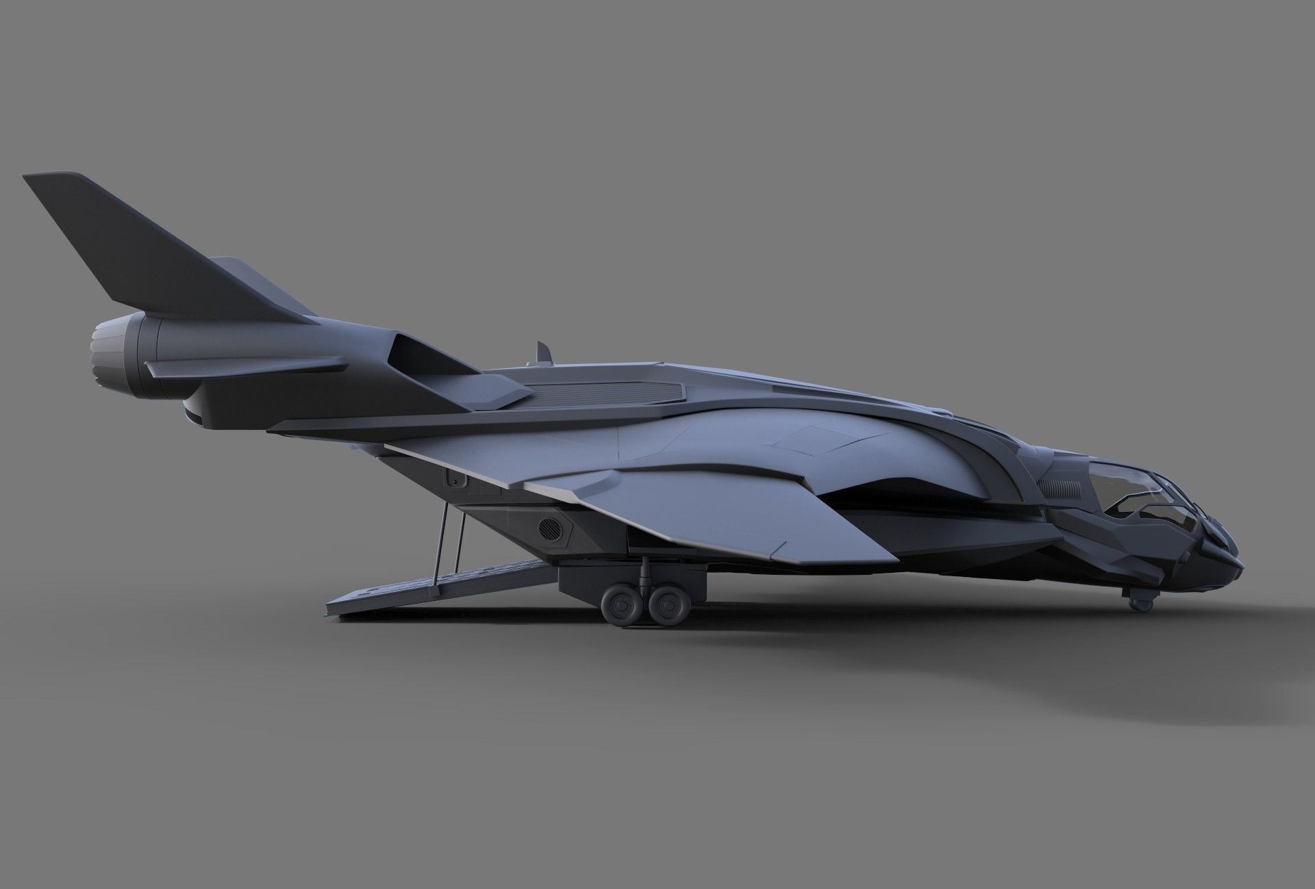The Quinjet - Game Mesh Low-poly 3D model_4