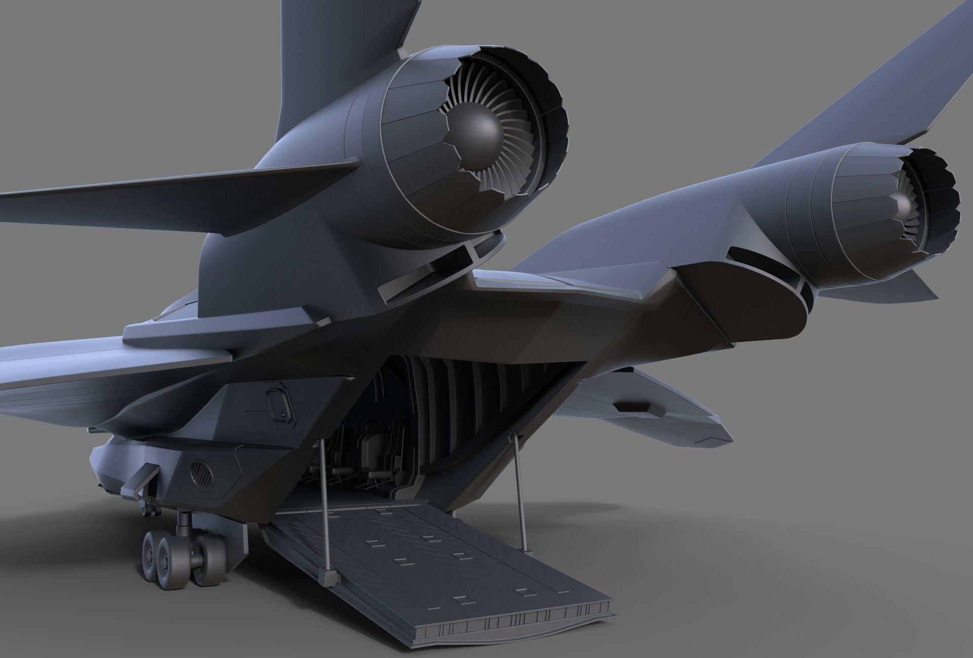 The Quinjet - Game Mesh Low-poly 3D model_5