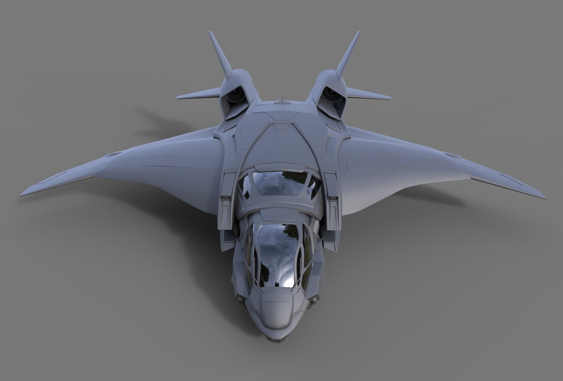 The Quinjet - Game Mesh Low-poly 3D model_3