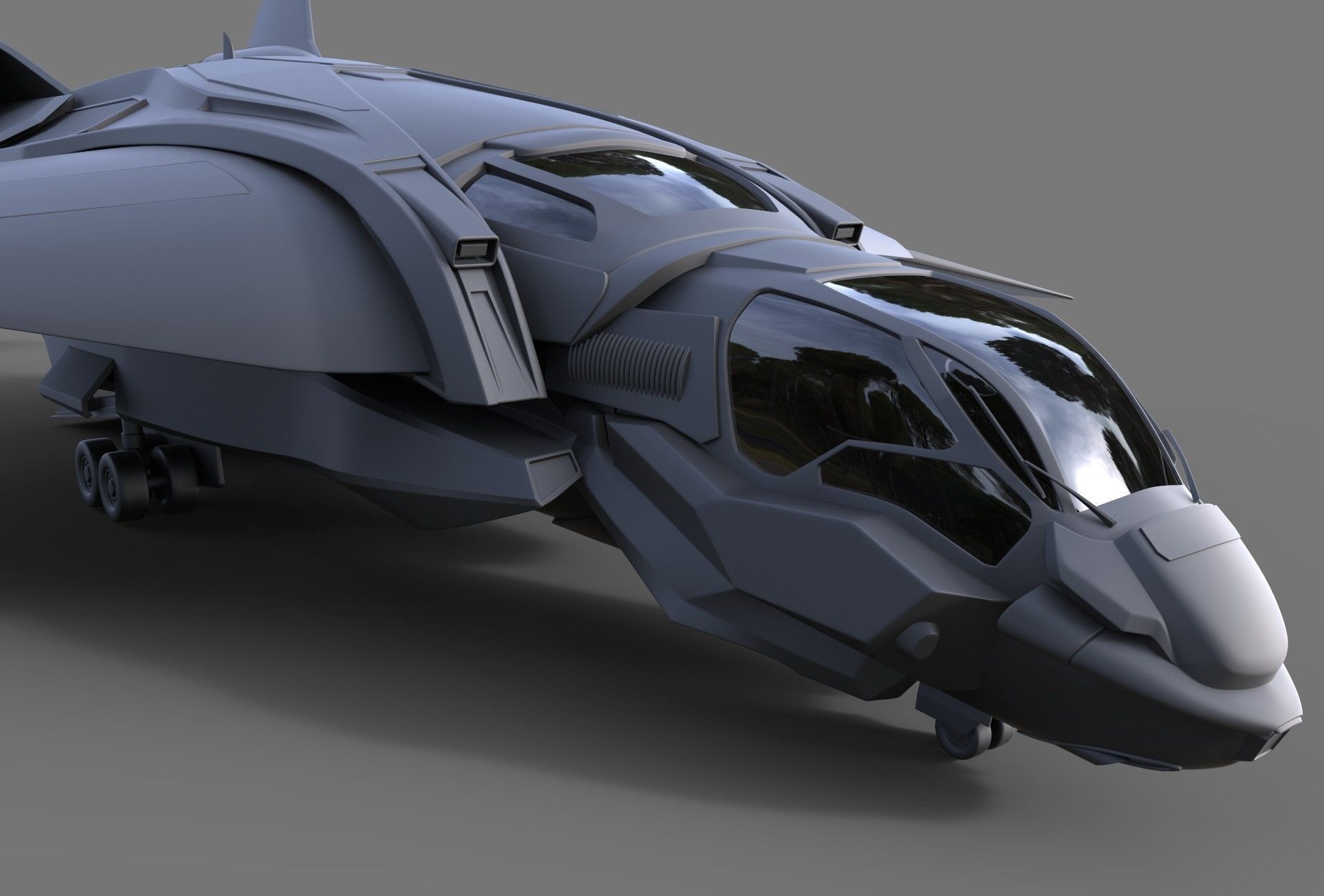 The Quinjet - Game Mesh Low-poly 3D model_6