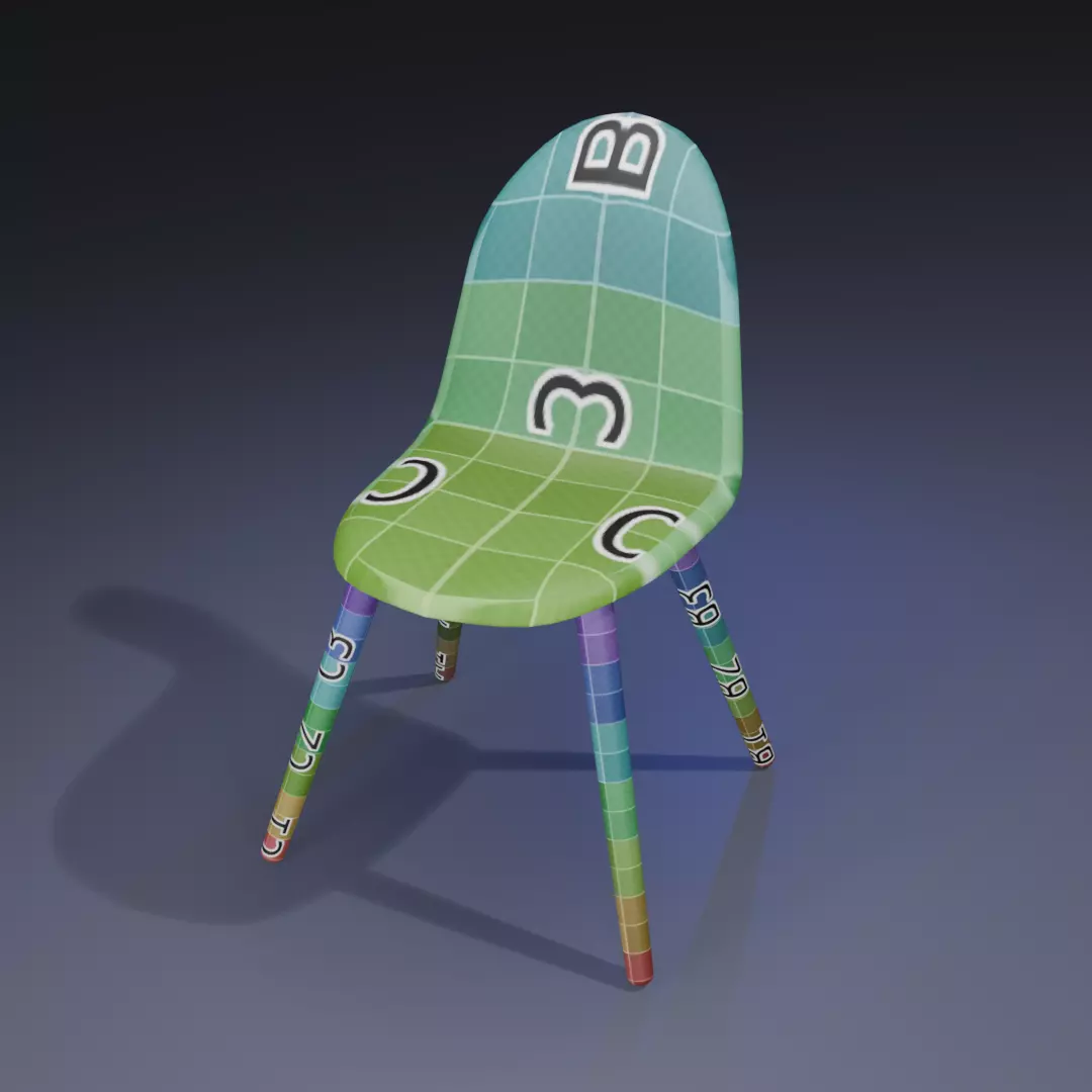 Modern Chair Low-poly 3D model_13