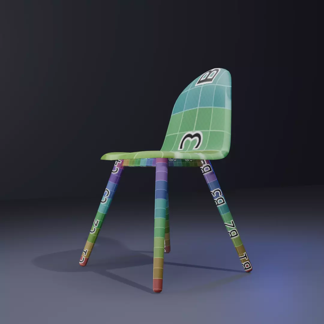 Modern Chair Low-poly 3D model_14