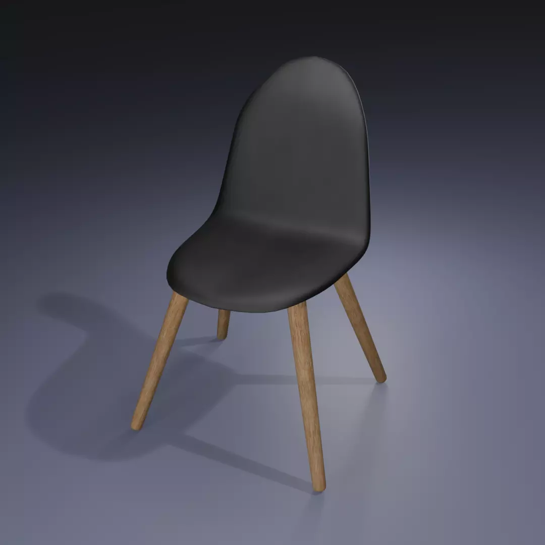 Modern Chair Low-poly 3D model_0