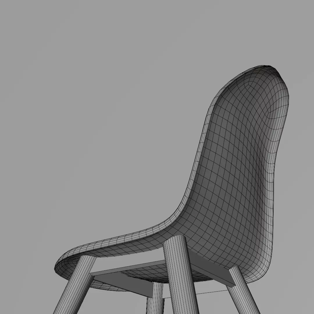 Modern Chair Low-poly 3D model_11