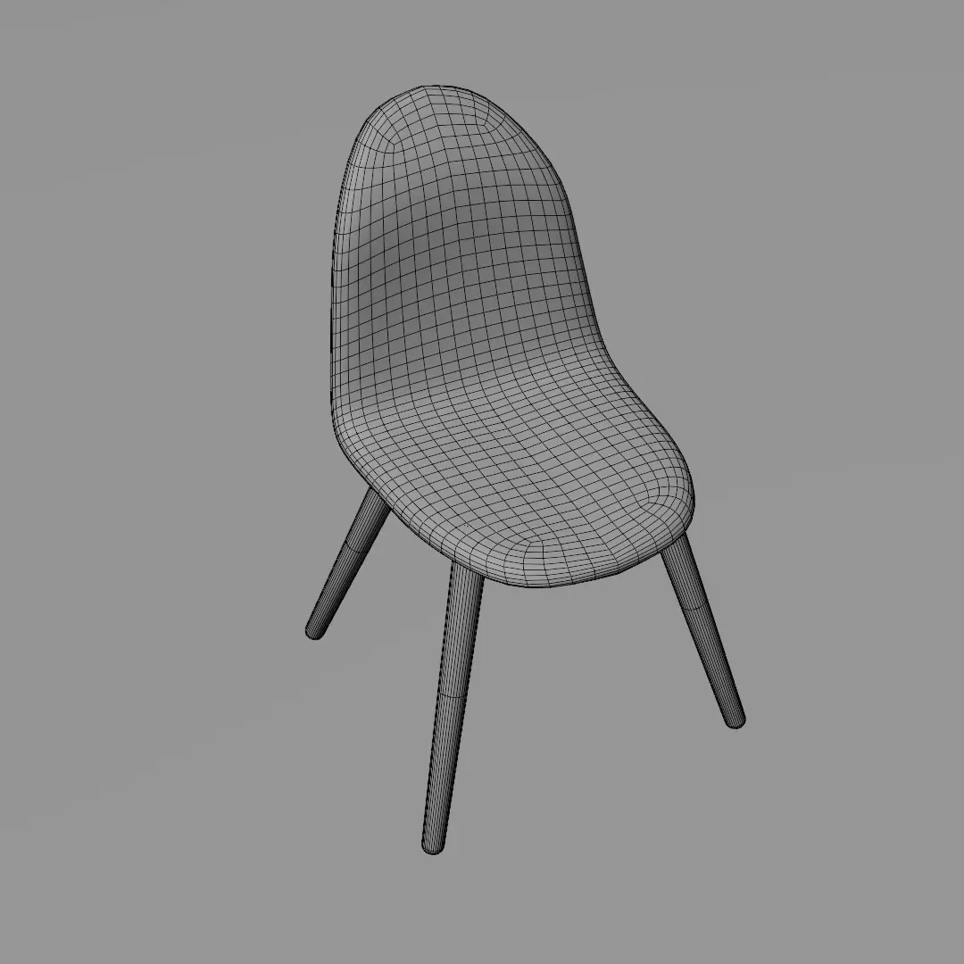 Modern Chair Low-poly 3D model_7