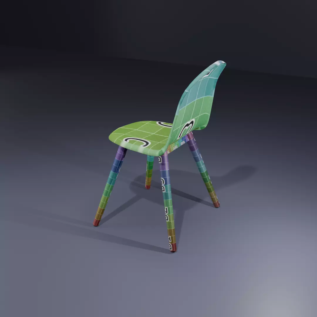 Modern Chair Low-poly 3D model_15