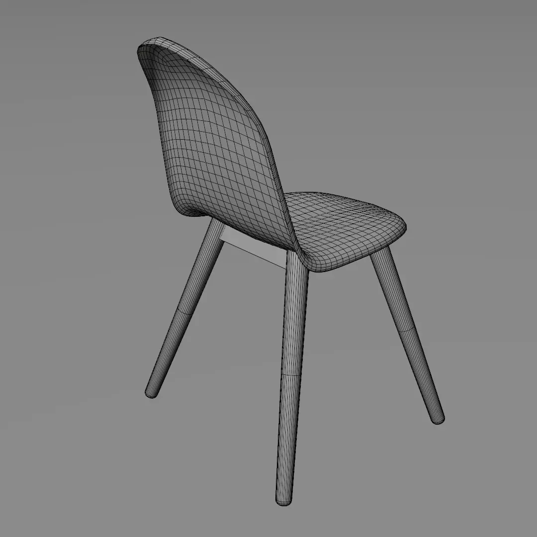 Modern Chair Low-poly 3D model_10
