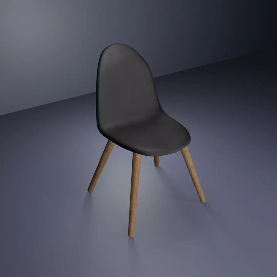 Modern Chair Low-poly 3D model_4