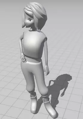 3D female character  Low-poly 3D model_1