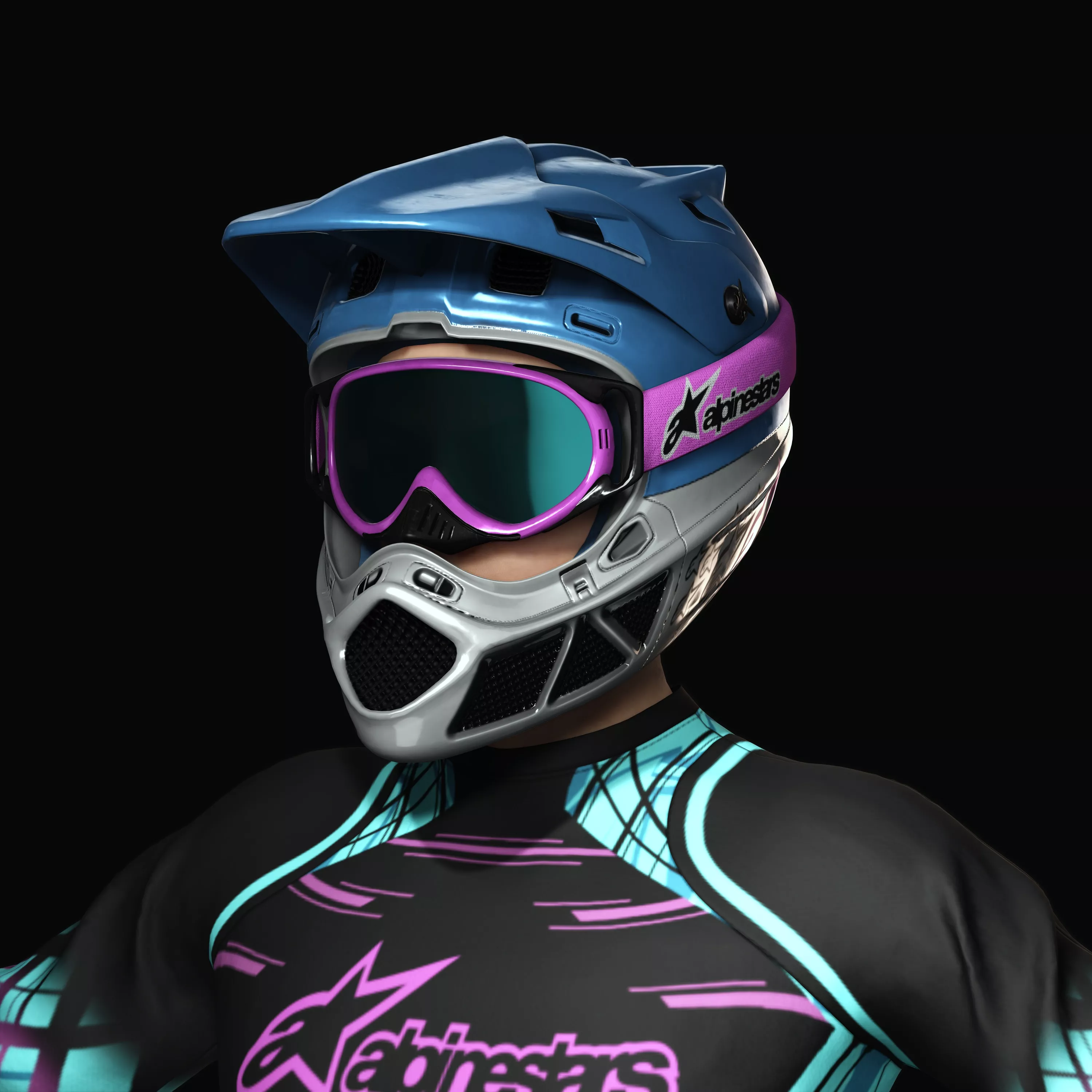 Downhill Rider 3D Model Low-poly 3D model