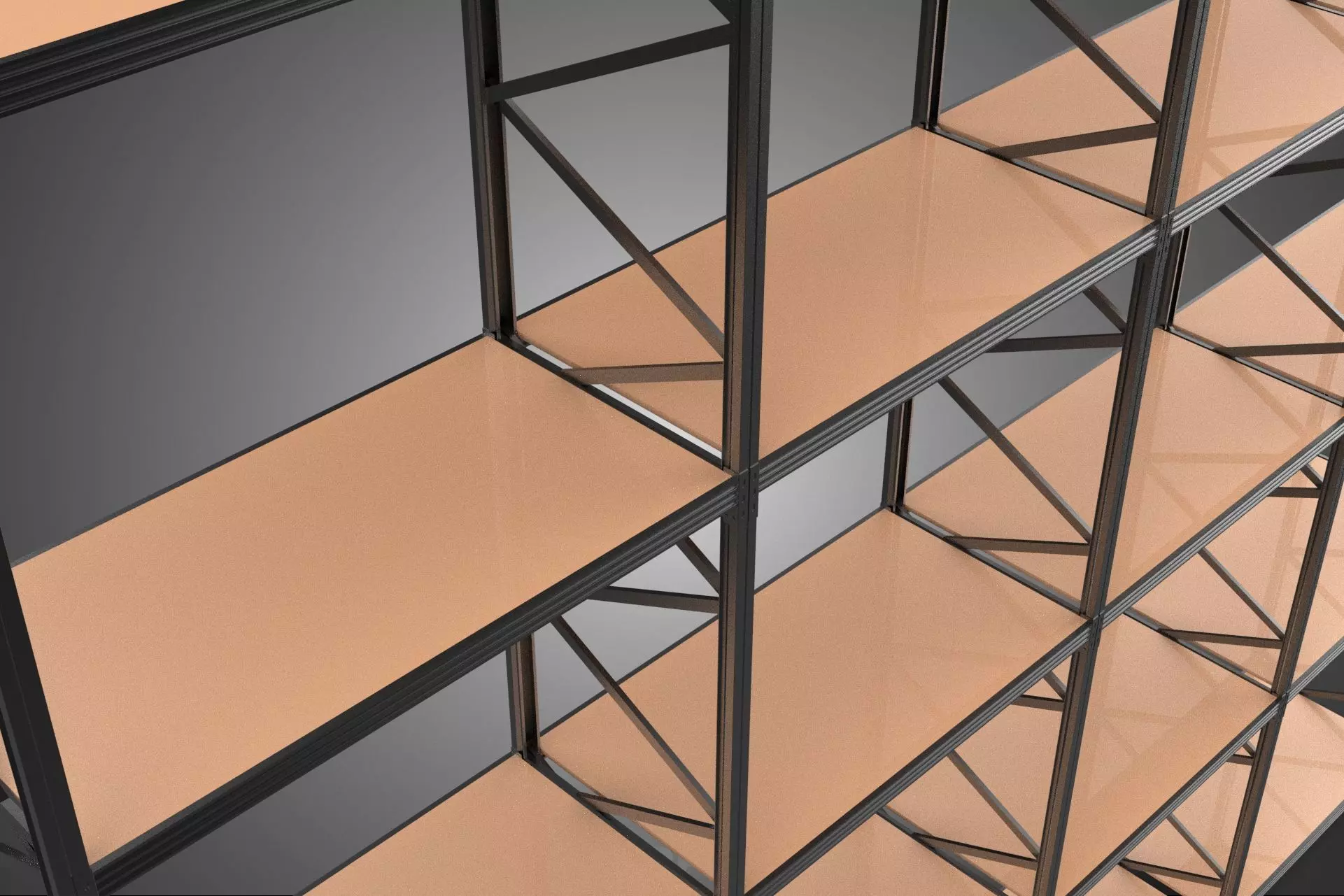 STEEL WOOD WAREHOUSE METAL SHELVING ORGANIZED STORAGE RACK SHELF 3D model_23