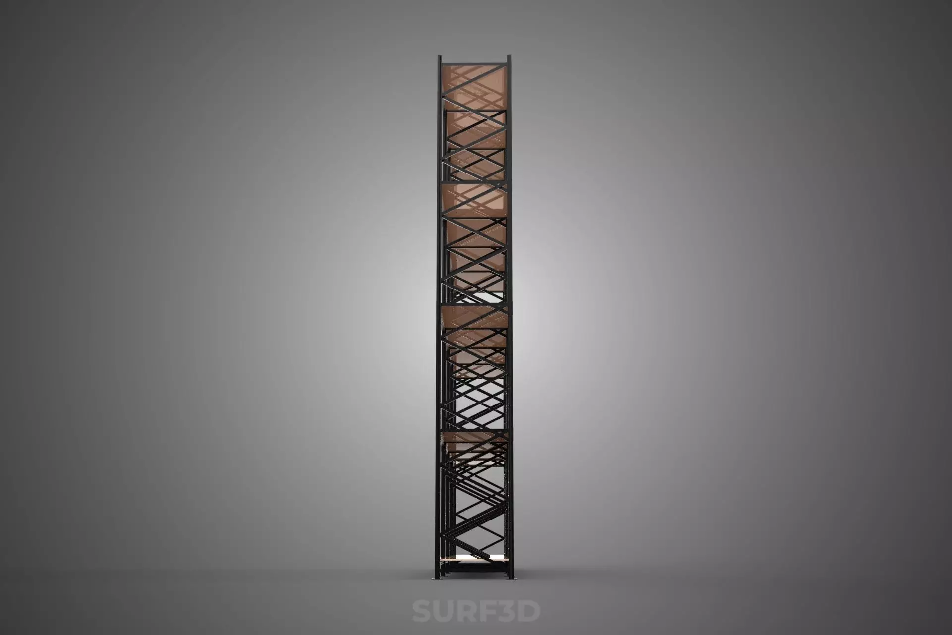 STEEL WOOD WAREHOUSE METAL SHELVING ORGANIZED STORAGE RACK SHELF 3D model_14