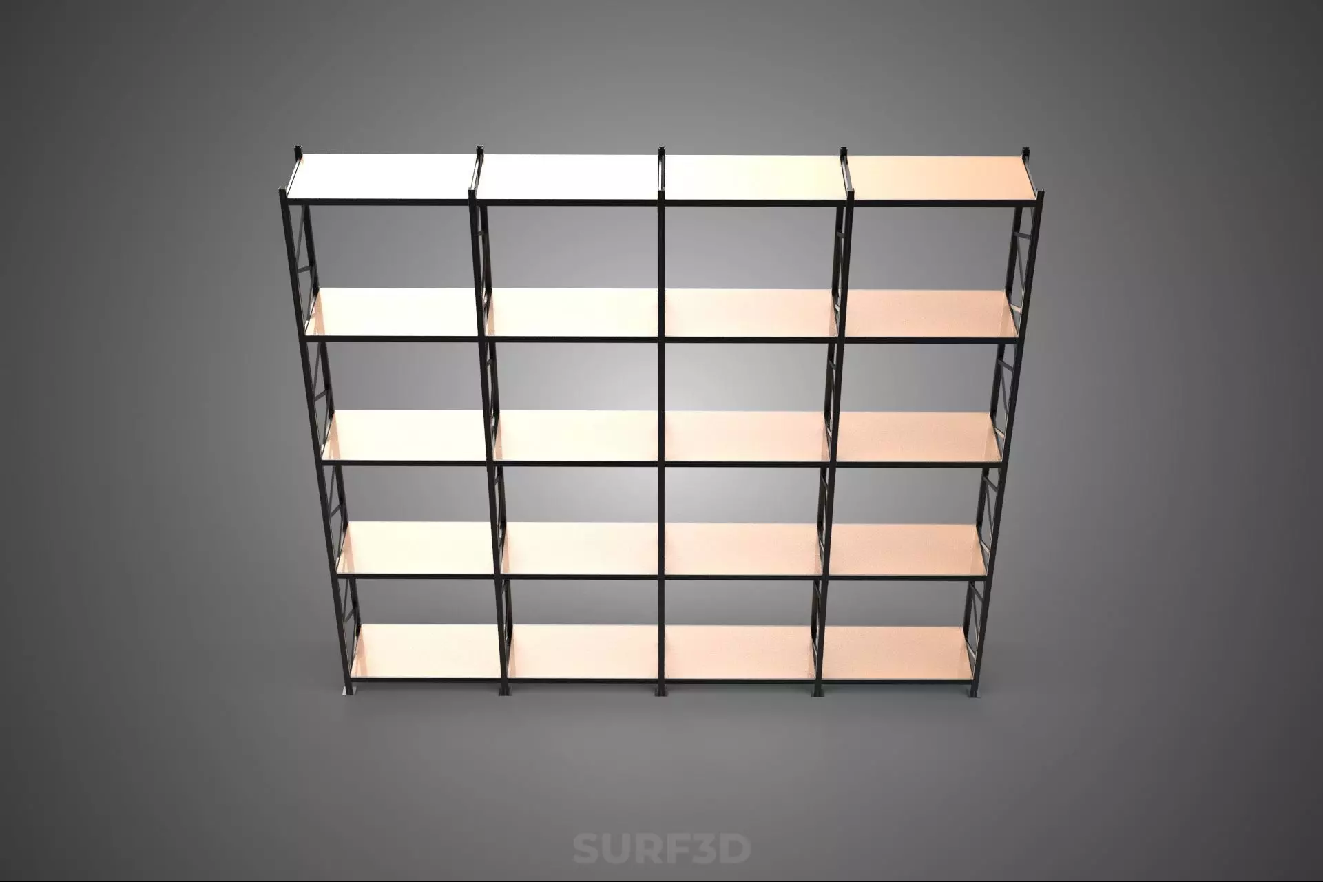 STEEL WOOD WAREHOUSE METAL SHELVING ORGANIZED STORAGE RACK SHELF 3D model_1