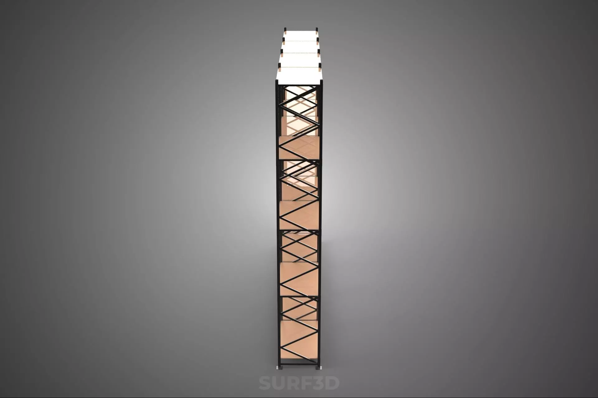 STEEL WOOD WAREHOUSE METAL SHELVING ORGANIZED STORAGE RACK SHELF 3D model_19