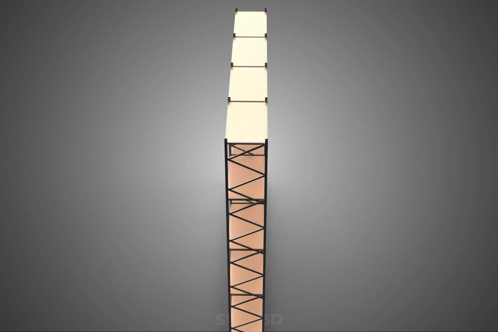 STEEL WOOD WAREHOUSE METAL SHELVING ORGANIZED STORAGE RACK SHELF 3D model_3