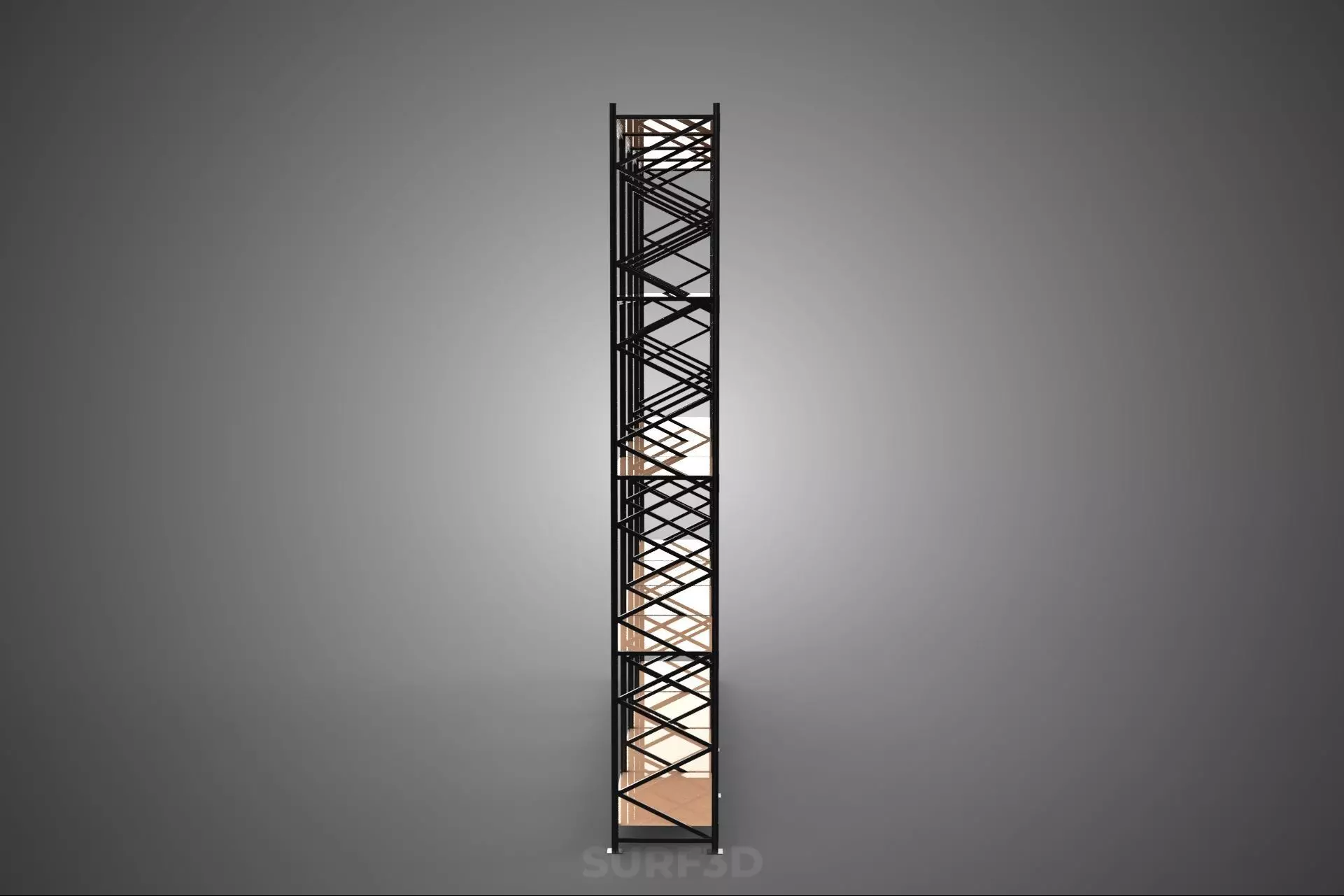 STEEL WOOD WAREHOUSE METAL SHELVING ORGANIZED STORAGE RACK SHELF 3D model_9