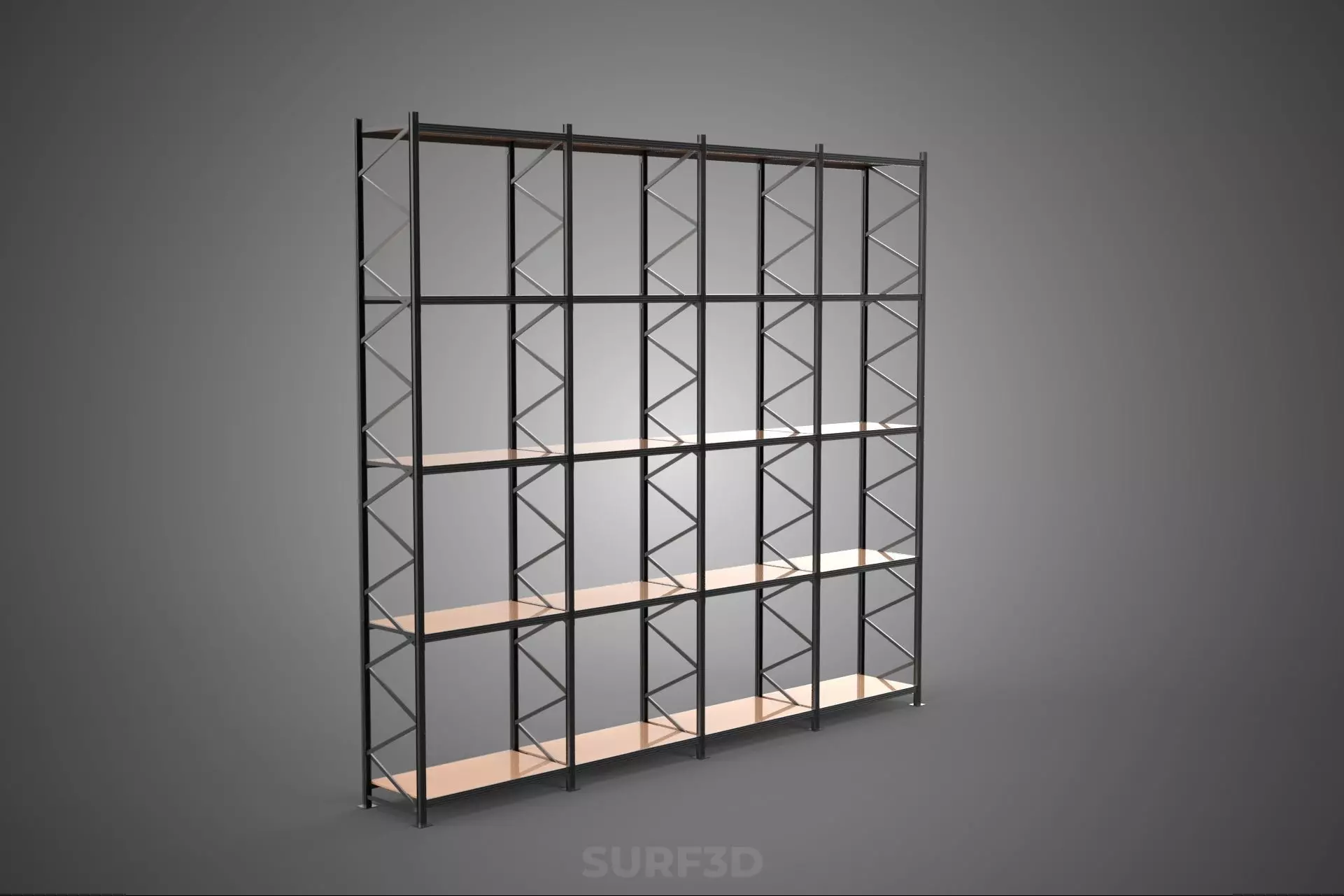 STEEL WOOD WAREHOUSE METAL SHELVING ORGANIZED STORAGE RACK SHELF 3D model_10