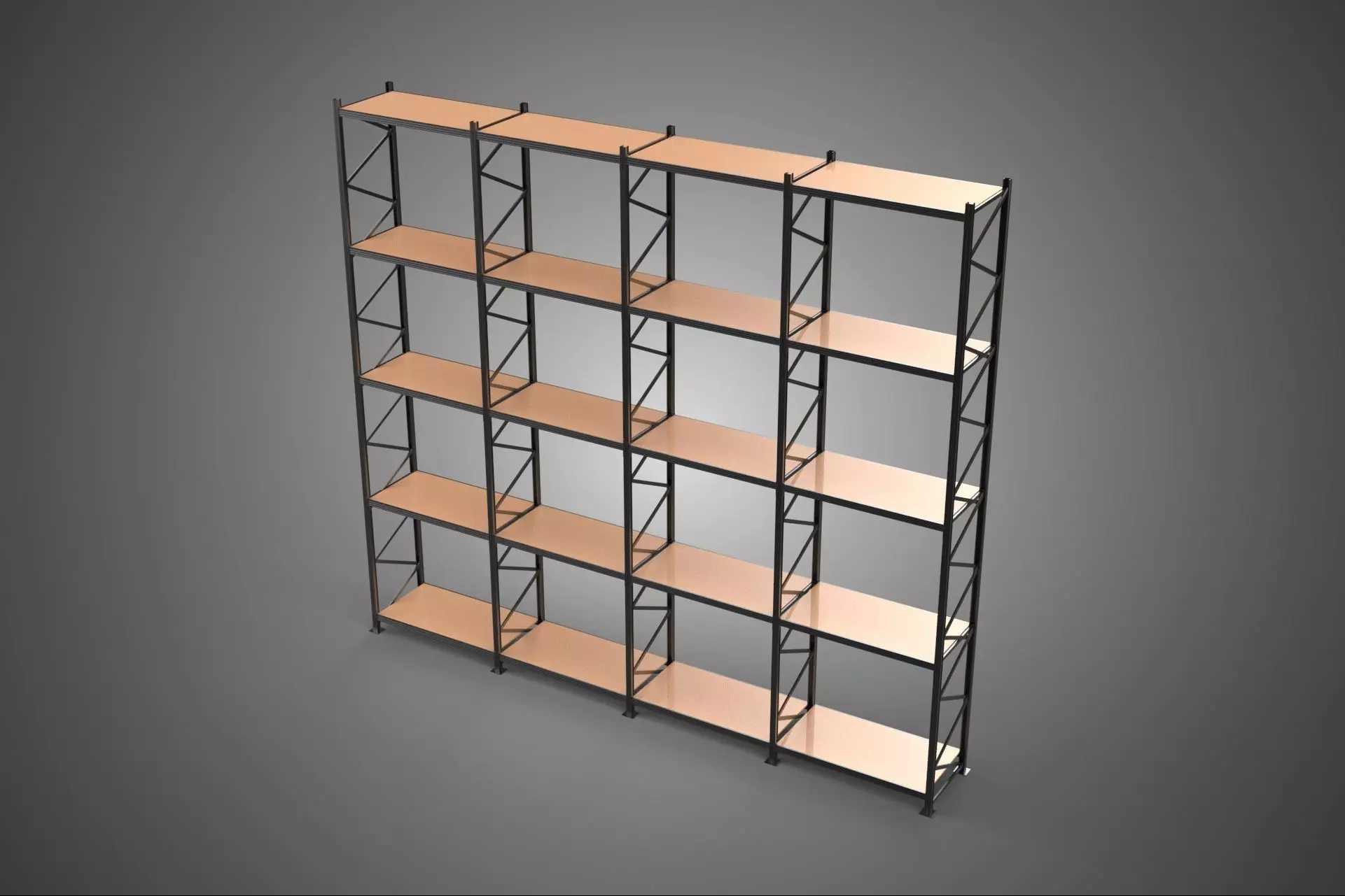 STEEL WOOD WAREHOUSE METAL SHELVING ORGANIZED STORAGE RACK SHELF 3D model_0