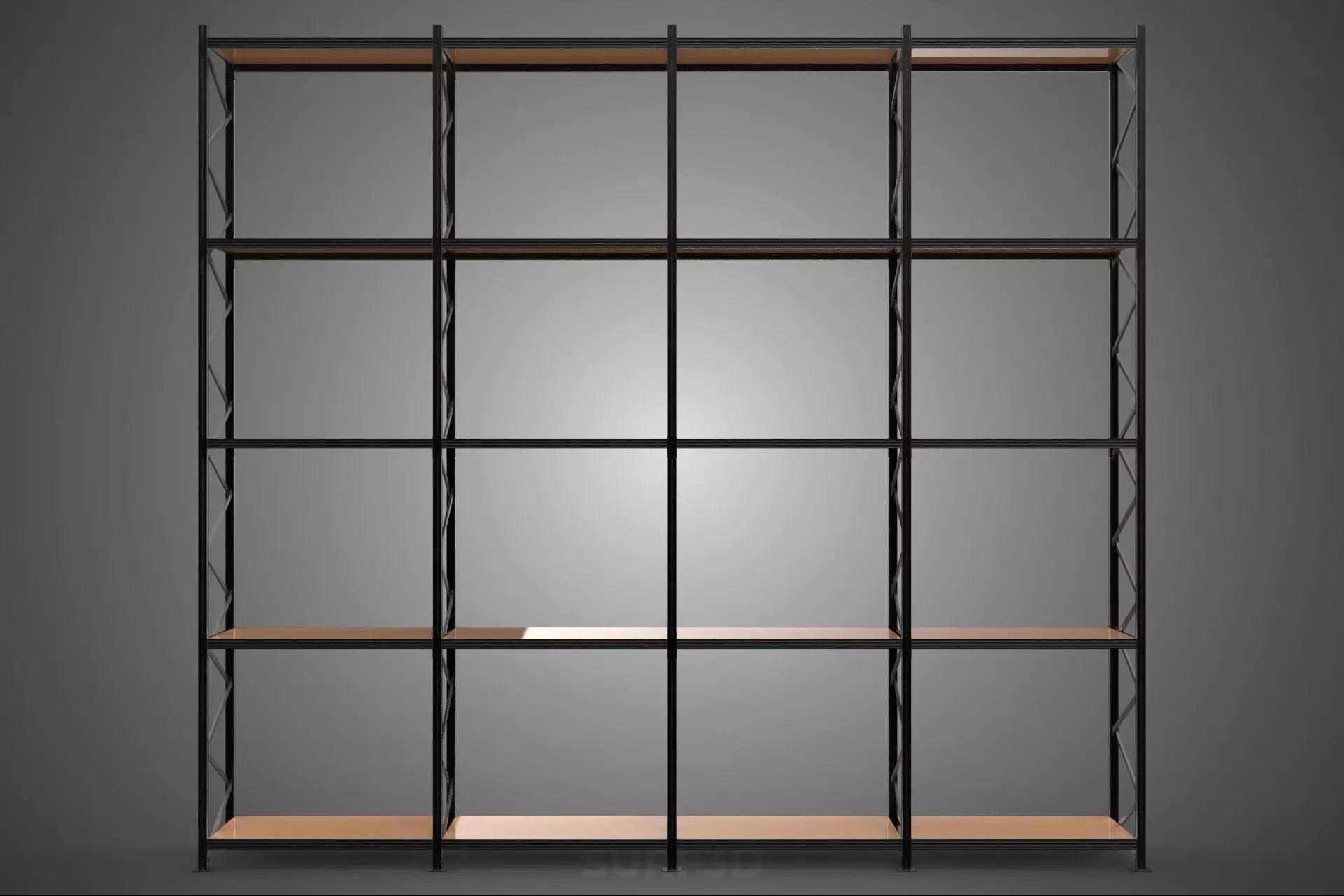 STEEL WOOD WAREHOUSE METAL SHELVING ORGANIZED STORAGE RACK SHELF 3D model_20