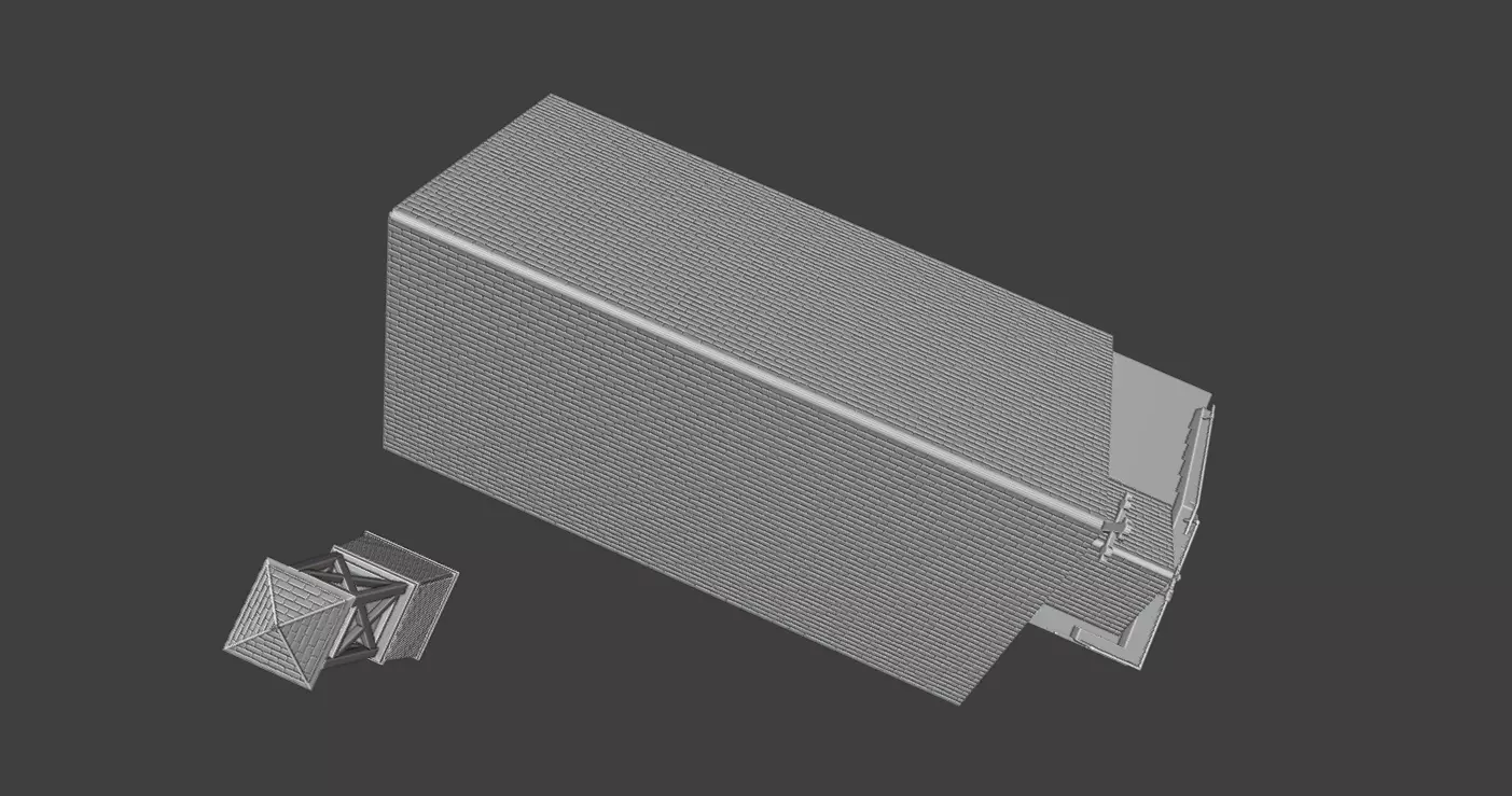 Historic Countryside Church Chapel Blender STL Game Ready 3D print model_13