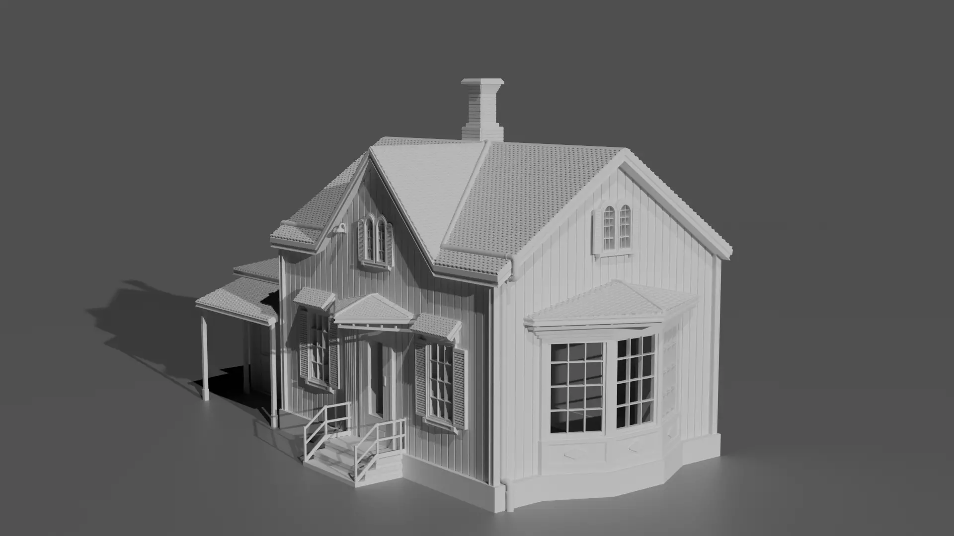 Single Family Home 3D print model_1