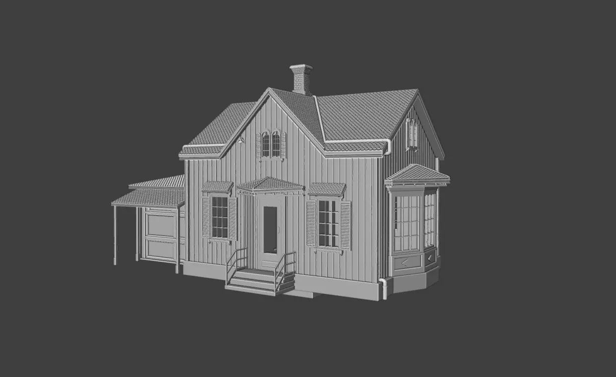 Single Family Home 3D print model_4