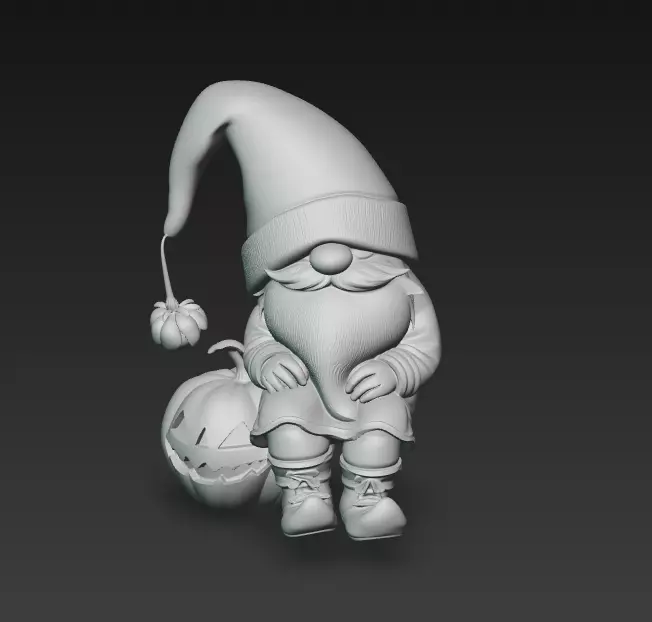 Pumpkin Gnome - Cozy Halloween 3D Model 3D print model_10