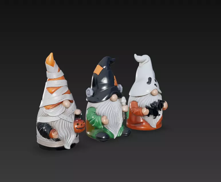Halloween Gnome Trio - Stylized 3D Figures 3D print model_3
