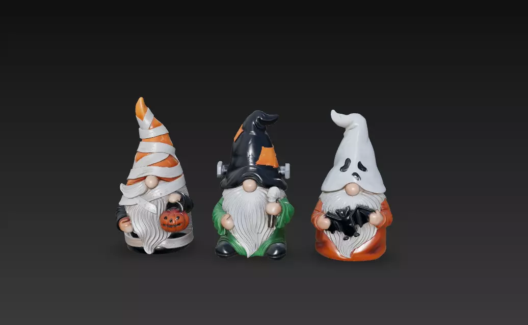 Halloween Gnome Trio - Stylized 3D Figures 3D print model_5